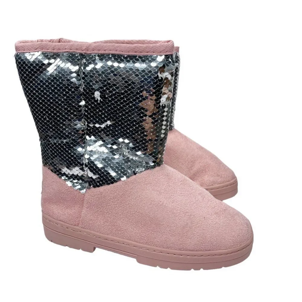 BEBE Microsuede Sequin Faux Fur Lined Winter Boot